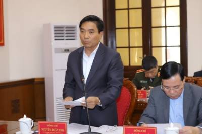 Bí thư Tỉnh uỷ Thanh Hóa Nguyễn Doãn Anh phát biểu. Ảnh: TTXVN phát 