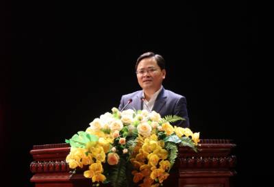 Bí thư Tỉnh ủy Bắc Ninh Nguyễn Anh Tuấn phát biểu tại Hội nghị. Ảnh: Thanh Thương- TTXVN