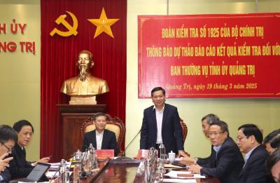 Ông Nguyễn Long Hải, Bí thư Tỉnh uỷ Quảng Trị, phát biểu tại buổi làm việc. Ảnh: Thanh Thuỷ-TTXVN