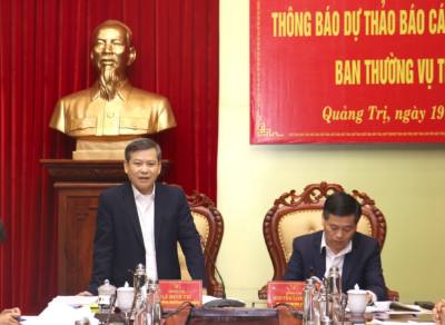 Đồng chí Lê Minh Trí, Bí thư Trung ương Đảng, Chánh án Toàn án Nhân dân tối cao, phát biểu tại buổi làm việc. Ảnh: Thanh Thuỷ-TTXVN