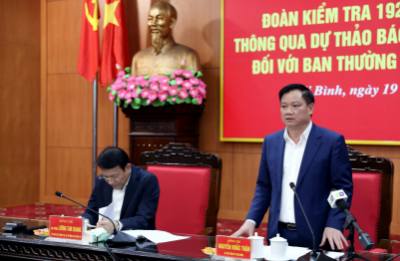 Bí thư Tỉnh ủy Thái Bình Nguyễn Khắc Thận phát biểu. Ảnh: Thế Duyệt – TTXVN