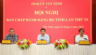 Tỉnh ủy Tây Ninh tổ chức Hội nghị BCH Đảng bộ tỉnh lần thứ 53. Ảnh: Giang Phương - TTXVN