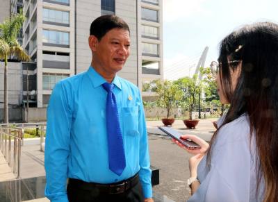 Ông Lư Khánh Thành, Phó Chủ tịch LĐLĐ Quận 6, Thành phố Hồ Chí Minh. Ảnh: Thanh Vũ - TTXVN