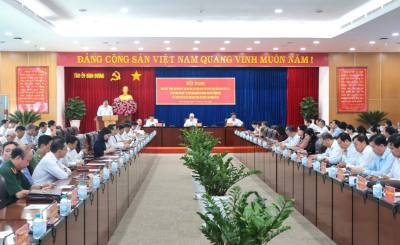 Quang cảnh Hội nghị lần thứ 48 Ban Chấp hành Đảng bộ tỉnh Bình Dương khóa XI. Ảnh: Dương Chí Tưởng-TTXVN
