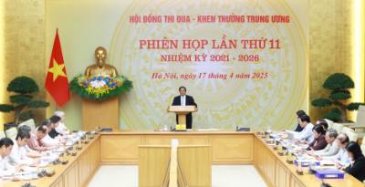 Thủ tướng Phạm Minh Chính chủ trì phiên họp lần thứ 11 của Hội đồng Thi đua-Khen thưởng Trung ương. Ảnh: Dương Giang-TTXVN 