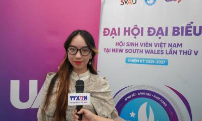 Bạn Đàm Thị Kim Ngân, sinh viên Đại học Wollongong, trả lời phỏng vấn phóng viên TTXVN. Ảnh: Lê Đạt - PV TTXVN tại Australia