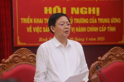 Bí thư Tỉnh ủy tỉnh Bình Định Hồ Quốc Dũng phát biểu tại Hội nghị. Ảnh: Sỹ Thắng/TTXVN