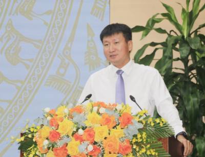 Bí thư Tỉnh ủy Yên Bái Trần Huy Tuấn kết luận hội nghị. Ảnh: Đinh Thùy - TTXVN