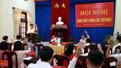 Quang cảnh Hội nghị Ban chấp hành Đảng bộ xã Hòa Vang lần thứ nhất. Ảnh: Quốc Dũng - TTXVN