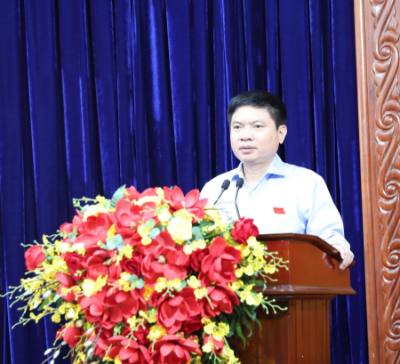 Bí thư Tỉnh ủy Hà Nam Trương Quốc Huy phát biểu tại kỳ họp. Ảnh: Thanh Tuấn - TTXVN 
