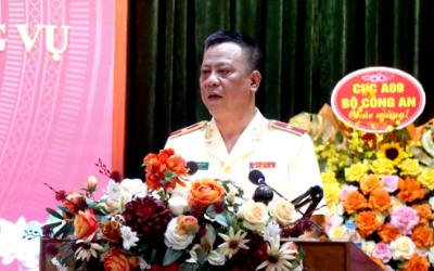 Thiếu tướng Trần Xuân Ánh, Giám đốc Công an tỉnh Hưng Yên phát biểu tại Hội nghị. Ảnh: Đinh Văn Nhiều-TTXVN