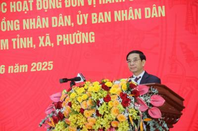 Đồng chí Phan Văn Giang, Ủy viên Bộ Chính trị, Bộ trưởng Bộ Quốc phòng, phát biểu tại Lễ công bố. Ảnh: Đức Tâm – TTXVN