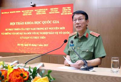 Đại tướng Lương Tam Quang, Bộ trưởng Bộ Công an phát biểu. Ảnh: Phạm Kiên – TTXVN