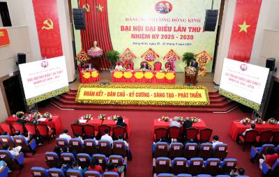 Quang cảnh Đại hội Đảng bộ phường Đông Kinh lần thứ I, nhiệm kỳ 2025-2030. Ảnh: Văn Đạt - TTXVN