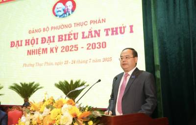 Bí thư Tỉnh ủy Cao Bằng Quản Minh Cường phát biểu tại Đại hội. Ảnh: Chu Hiệu-TTXVN