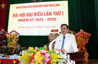 Phó Bí thư thường trực Tỉnh ủy, Chủ tịch Ủy ban MTTQ Việt Nam tỉnh Cà Mau Huỳnh Quốc Việt phát biểu. Ảnh: TTXVN phát