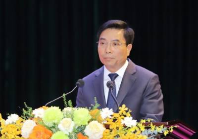 Bí thư Tỉnh ủy Thanh Hóa Nguyễn Doãn Anh ôn lại truyền thống 95 năm Đảng bộ tỉnh Thanh Hóa. Ảnh: Việt Hoàng - TTXVN