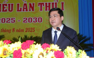 Phó Bí thư Thành ủy, Trưởng đoàn Đoàn Đại biểu Quốc hội thành phố Cần Thơ Nguyễn Tuấn Anh phát biểu chỉ đạo tại Đại hội. Ảnh: Tuấn Phi-TTXVN