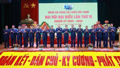 Ban chấp hành Đảng bộ Cảnh sát biển Việt Nam nhiệm kỳ 2025 - 2030. Ảnh: TTXVN phát