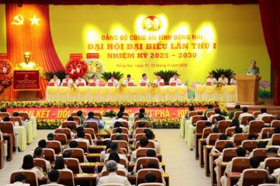 Thượng tướng Trần Quốc Tỏ, Ủy viên Trung ương Đảng, Phó Bí thư Đảng ủy Công an Trung ương, Thứ trưởng Bộ Công an phát biểu. Ảnh: Sỹ Tuyên - TTXVN
