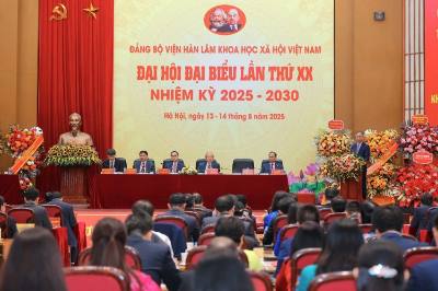 Đại hội đại biểu Đảng bộ Viện Hàn lâm Khoa học xã hội Việt Nam nhiệm kỳ 2025 - 2030. Ảnh: Hoàng Hiếu - TTXVN
