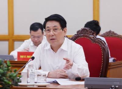 Đồng chí Lương Cường, Uỷ viên Bộ Chính trị, Chủ tịch nước phát biểu chỉ đạo. Ảnh: Lâm Khánh - TTXVN