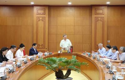 Party General Secretary To Lam speaks at the working session. VNA Photo: Thống Nhất