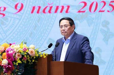 Thủ tướng Phạm Minh Chính kết luận phiên họp lần thứ tư của BCĐ về phát triển khoa học, công nghệ, đổi mới sáng tạo. Ảnh: Dương Giang-TTXVN