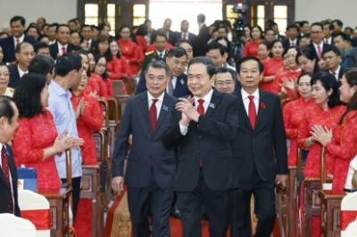 Chủ tịch Quốc hội Trần Thanh Mẫn dự Đại hội đại biểu Đảng bộ thành phố Cần Thơ lần thứ nhất, nhiệm kỳ 2025 – 2030. Ảnh: Doãn Tấn - TTXVN