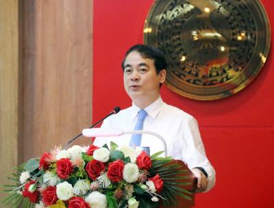 Ông Nghiêm Xuân Thành, Bí thư Tỉnh ủy Khánh Hòa phát biểu tại hội nghị. Ảnh: Công Thử - TTXVN