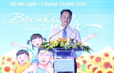 Đồng chí Nguyễn Kim Quy - Ủy viên Ban Thường vụ, Trưởng Ban Công tác Thanh thiếu nhi Trung ương Đoàn, Phó Chủ tịch thường trực Hội Liên hiệp thanh niên Việt Nam phát biểu. Ảnh: Minh Đức - TTXVN