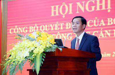 Đồng chí Nguyễn Văn Phương, tân Bí thư Tỉnh ủy Quảng Trị phát biểu nhận nhiệm vụ. Ảnh: Tá Chuyên – TTXVN