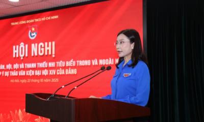 Bí thư Trung ương Đoàn, Chủ tịch Hội đồng Đội Trung ương Nguyễn Phạm Duy Trang phát biểu. Ảnh: Hạnh Quyên-TTXVN