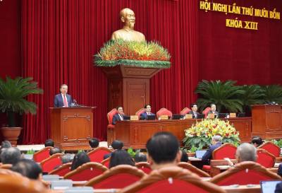 Tổng Bí thư Tô Lâm phát biểu khai mạc Hội nghị lần thứ 14 Ban Chấp hành Trung ương Đảng khóa XIII. Ảnh: Lâm Khánh - TTXVN