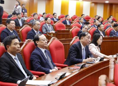 Các đại biểu tham dự phiên bế mạc Hội nghị lần thứ 14 Ban Chấp hành Trung ương Đảng khóa XIII. Ảnh: Thống Nhất - TTXVN