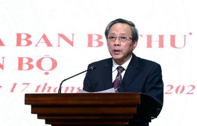 Đồng chí Hoàng Đăng Quang, Phó Trưởng ban Thường trực Ban Tổ chức Trung ương phát biểu tại buổi lễ. Ảnh: Công Tường-TTXVN