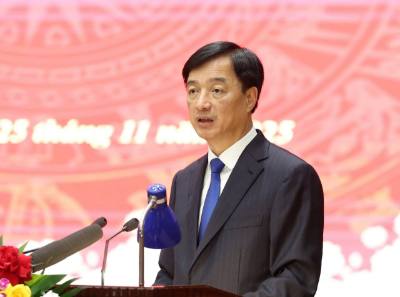 Ủy viên Bộ Chính trị, Bí thư Thành ủy Hà Nội Nguyễn Duy Ngọc phát biểu tại hội nghị. Ảnh: Vũ Quang - TTXVN 