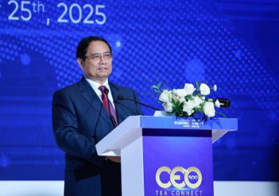 Thủ tướng Phạm Minh Chính phát biểu tại Chương trình CEO500– TEA CONNECT. Ảnh: Dương Giang-TTXVN 

