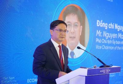 Phó Chủ tịch UBND Thành phố Hồ Chí Minh Nguyễn Mạnh Cường phát biểu tại chương trình. Ảnh: Thu Hoài - TTXVN