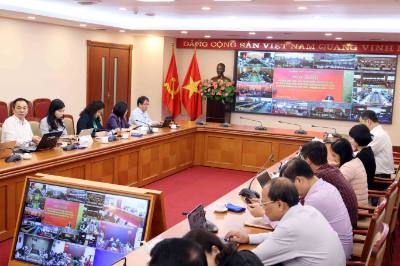 Đảng ủy Thông tấn xã Việt Nam tham dự hội nghị nghiên cứu, học tập, quán triệt, tuyên truyền và triển khai thực hiện Nghị quyết Đại hội đại biểu Đảng bộ Chính phủ lần I tại số 5 Lý Thường Kiệt, Hà Nội. Ảnh: TTXVN