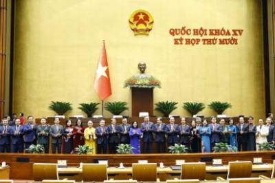 Tổng Bí thư Tô Lâm với đoàn đại biểu Quốc hội TP Hà Nội. Ảnh: Doãn Tấn - TTXVN