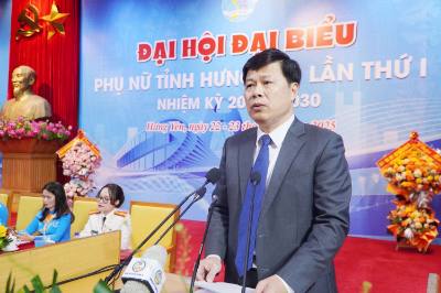 Phó Bí thư Thường trực Tỉnh ủy, Chủ tịch Ủy ban Mặt trận tổ quốc Việt Nam tỉnh Hưng Yên Trần Quốc Toản phát biểu tại Đại hội. Ảnh: Nguyễn Công Hải - TTXVN
