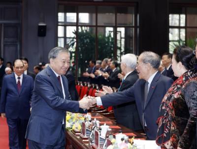 Tổng Bí thư Tô Lâm và các đại biểu tại Lễ kỷ niệm. Ảnh: Thống Nhất – TTXVN