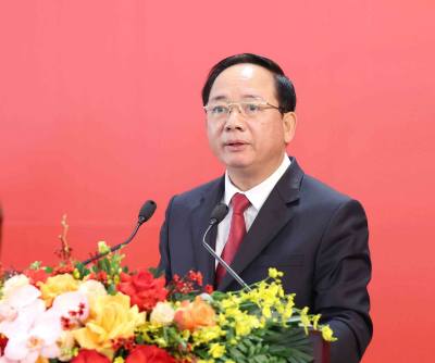 Đồng chí Trịnh Văn Quyết, Bí thư Trung ương Đảng, Trưởng Ban Tuyên giáo và Dân vận Trung ương phát biểu tại họp báo. Ảnh: Phương Hoa - TTXVN