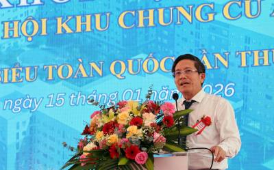 Phó Chủ tịch UBND thành phố Đà Nẵng Trần Nam Hưng phát biểu tại lễ khởi công. Ảnh: Trần Tĩnh - TTXVN