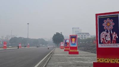 Phường Cam Đường đón chào Đại hội. Ảnh: Hương Thu - TTXVN 