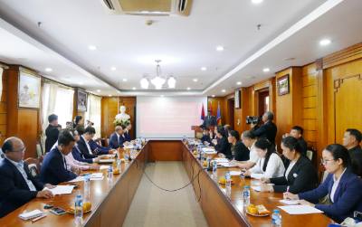 Quang cảnh họp báo. Ảnh: Xuân Tú - PV TTXVN tại Lào