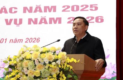 Đồng chí Hoàng Giang, Phó Bí thư Thường trực Tỉnh uỷ Lào Cai, Phó trưởng đoàn đại biểu tỉnh Lào Cai dự Đại hội XIV. Ảnh: TTXVN phát