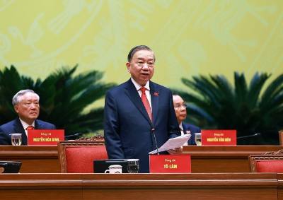 Tổng Bí thư Tô Lâm, Chủ tịch Đoàn Chủ tịch điều hành phiên họp. Ảnh: TTXVN