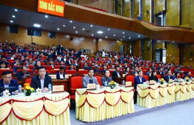 Đại biểu dự hội nghị tại điểm cầu tỉnh Bắc Ninh. Ảnh: Đồng Thúy- TTXVN